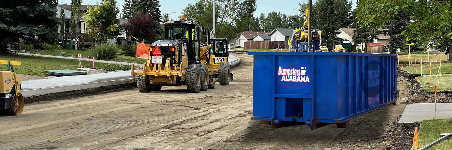 Construction site roll-off dumpsters